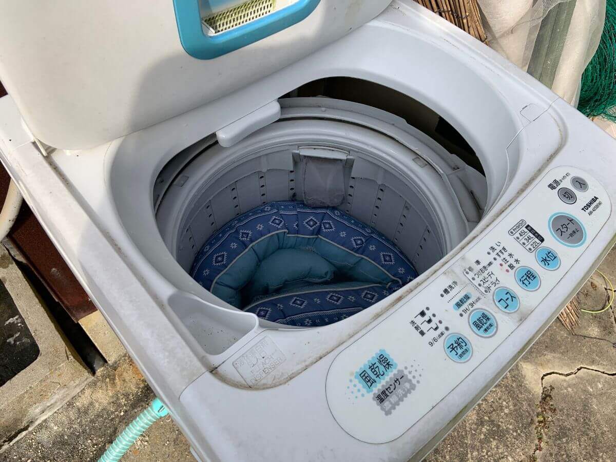 老犬介護：犬猫用のタオルなどを洗う洗濯機